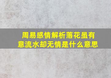 周易感情解析落花虽有意流水却无情是什么意思