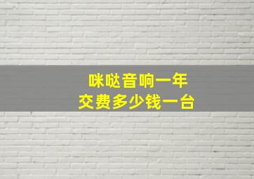 咪哒音响一年交费多少钱一台