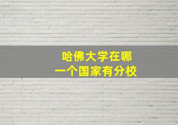 哈佛大学在哪一个国家有分校