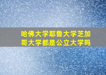 哈佛大学耶鲁大学芝加哥大学都是公立大学吗