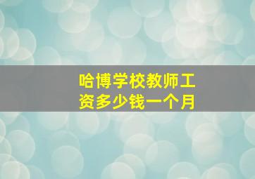 哈博学校教师工资多少钱一个月