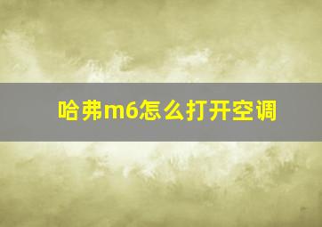 哈弗m6怎么打开空调