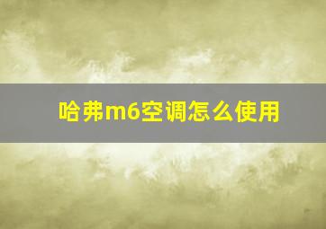 哈弗m6空调怎么使用