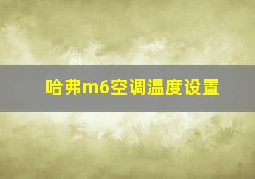 哈弗m6空调温度设置