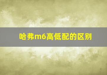 哈弗m6高低配的区别