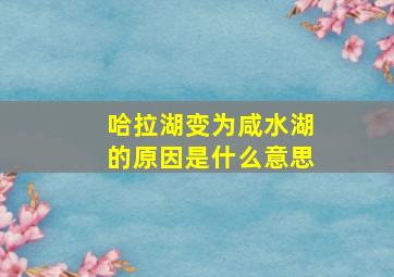 哈拉湖变为咸水湖的原因是什么意思