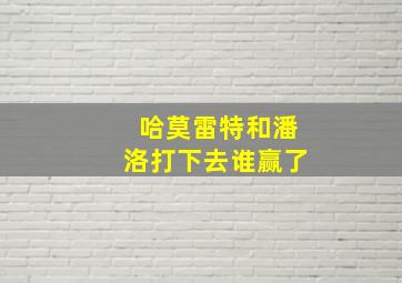 哈莫雷特和潘洛打下去谁赢了