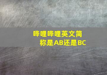 哔哩哔哩英文简称是AB还是BC