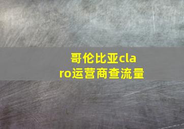 哥伦比亚claro运营商查流量