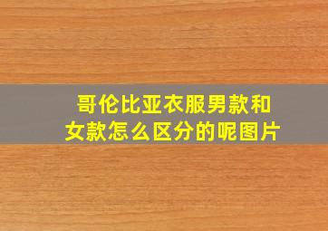 哥伦比亚衣服男款和女款怎么区分的呢图片