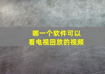 哪一个软件可以看电视回放的视频