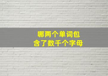 哪两个单词包含了数千个字母