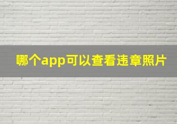 哪个app可以查看违章照片