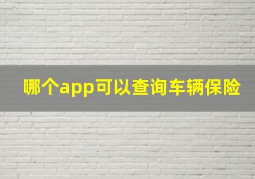 哪个app可以查询车辆保险