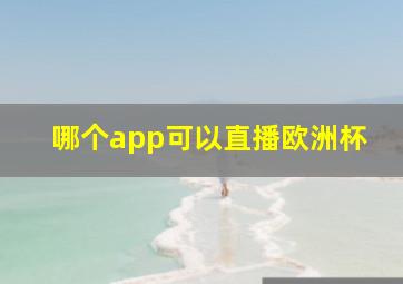 哪个app可以直播欧洲杯