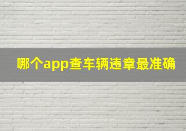 哪个app查车辆违章最准确