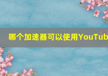 哪个加速器可以使用YouTube