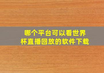 哪个平台可以看世界杯直播回放的软件下载