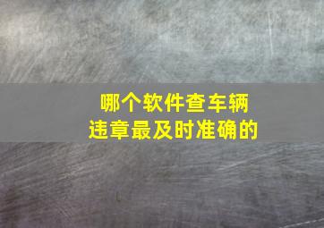 哪个软件查车辆违章最及时准确的