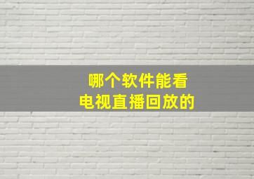 哪个软件能看电视直播回放的