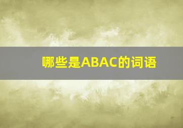 哪些是ABAC的词语