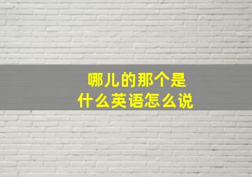 哪儿的那个是什么英语怎么说