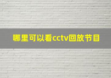 哪里可以看cctv回放节目