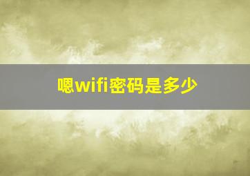 嗯wifi密码是多少