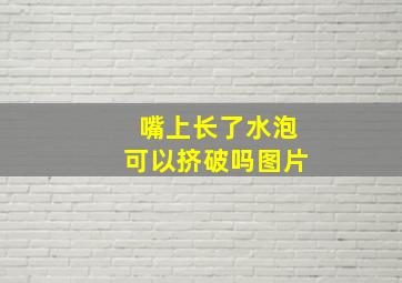 嘴上长了水泡可以挤破吗图片