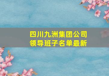 四川九洲集团公司领导班子名单最新