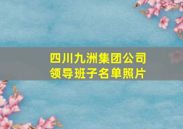 四川九洲集团公司领导班子名单照片