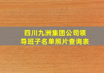 四川九洲集团公司领导班子名单照片查询表