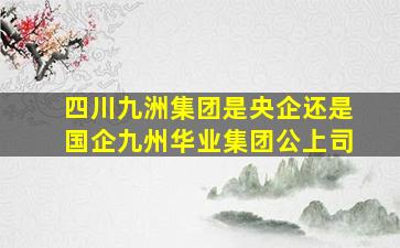 四川九洲集团是央企还是国企九州华业集团公上司