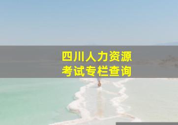 四川人力资源考试专栏查询