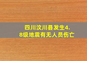 四川汶川县发生4.8级地震有无人员伤亡