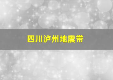 四川泸州地震带