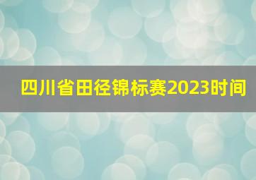 四川省田径锦标赛2023时间