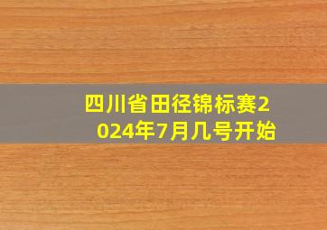 四川省田径锦标赛2024年7月几号开始