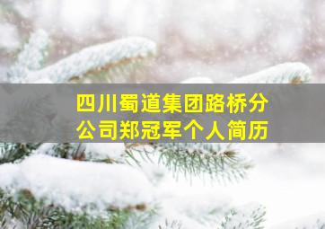 四川蜀道集团路桥分公司郑冠军个人简历