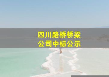 四川路桥桥梁公司中标公示