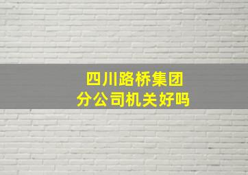 四川路桥集团分公司机关好吗