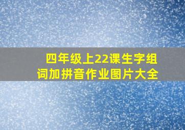 四年级上22课生字组词加拼音作业图片大全