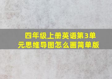 四年级上册英语第3单元思维导图怎么画简单版