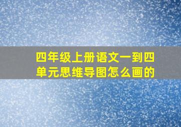 四年级上册语文一到四单元思维导图怎么画的