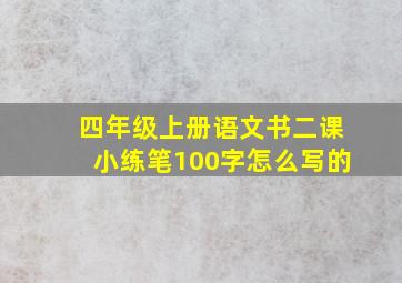 四年级上册语文书二课小练笔100字怎么写的