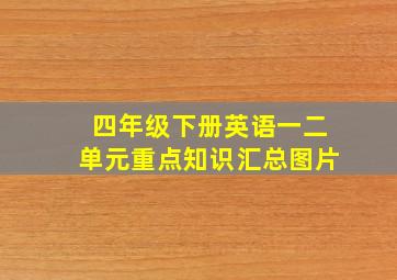 四年级下册英语一二单元重点知识汇总图片