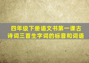 四年级下册语文书第一课古诗词三首生字词的标音和词语