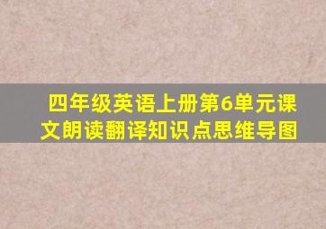 四年级英语上册第6单元课文朗读翻译知识点思维导图