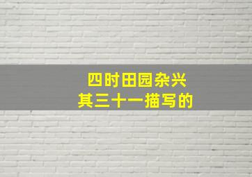 四时田园杂兴其三十一描写的