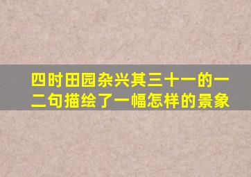 四时田园杂兴其三十一的一二句描绘了一幅怎样的景象